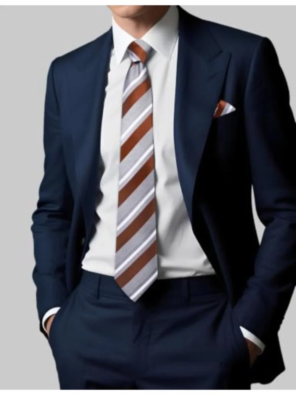 Men's Silk Blend Striped Tie and Pocket Square Set with Gift Box Formal